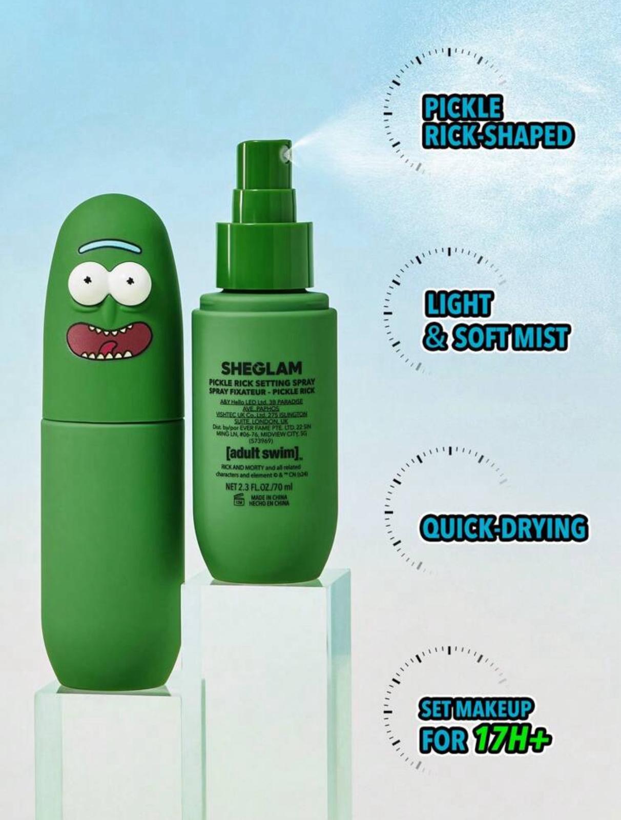 SHEGLAM X Rick and Morty Pickle Rick - Setting Spray Moisturzing Long Lasting Fixer Spray Oil