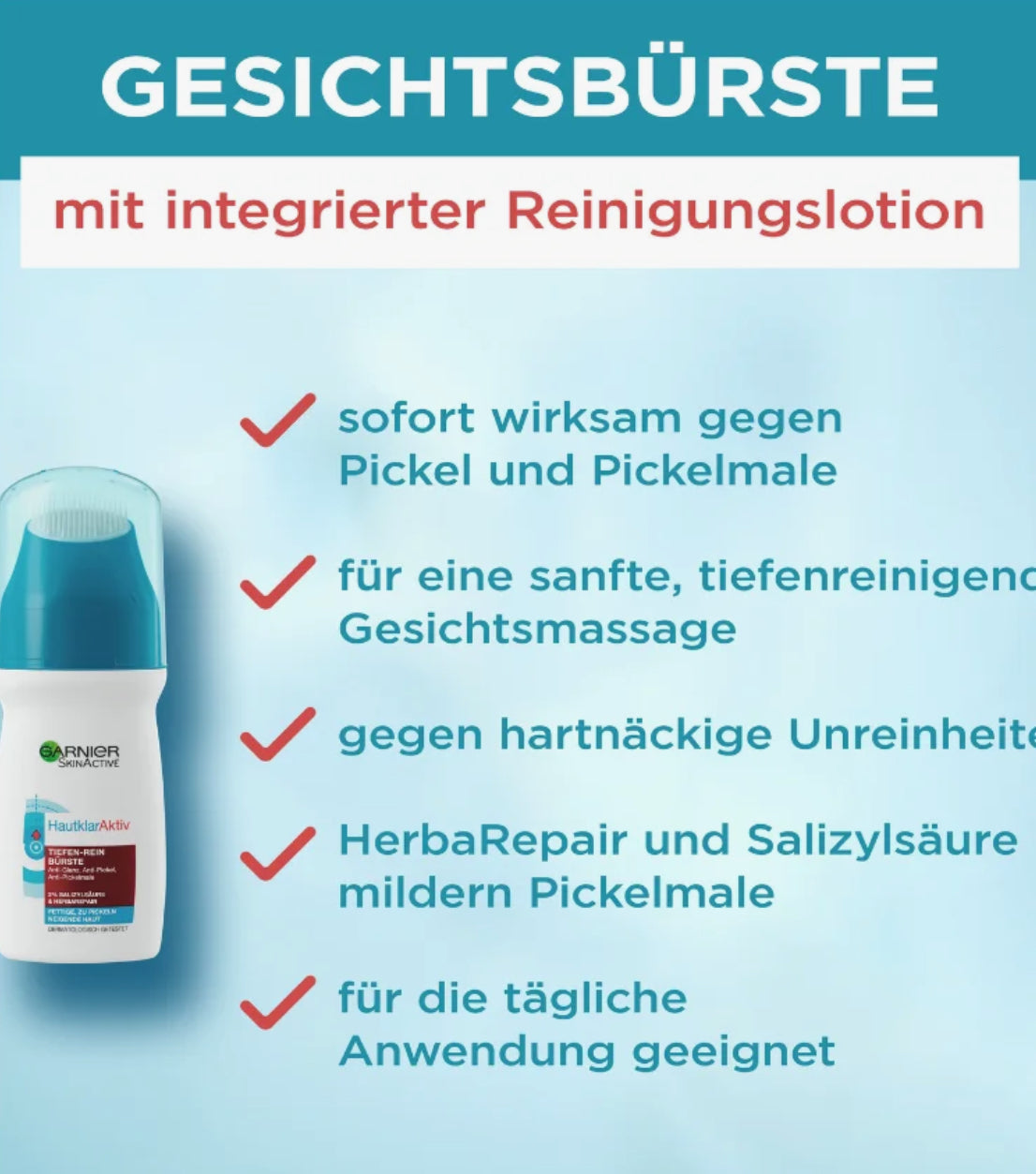 Garnier Skin Naturals Hautklar Gesichtsreinigungsbürste gegen Pickel