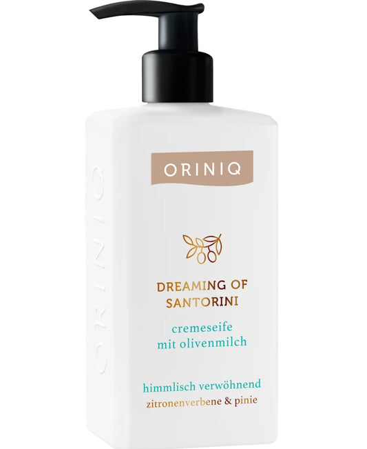ORINIQ - Dreaming of Santorini liquid soap with olive milk, lemon verbena & pine